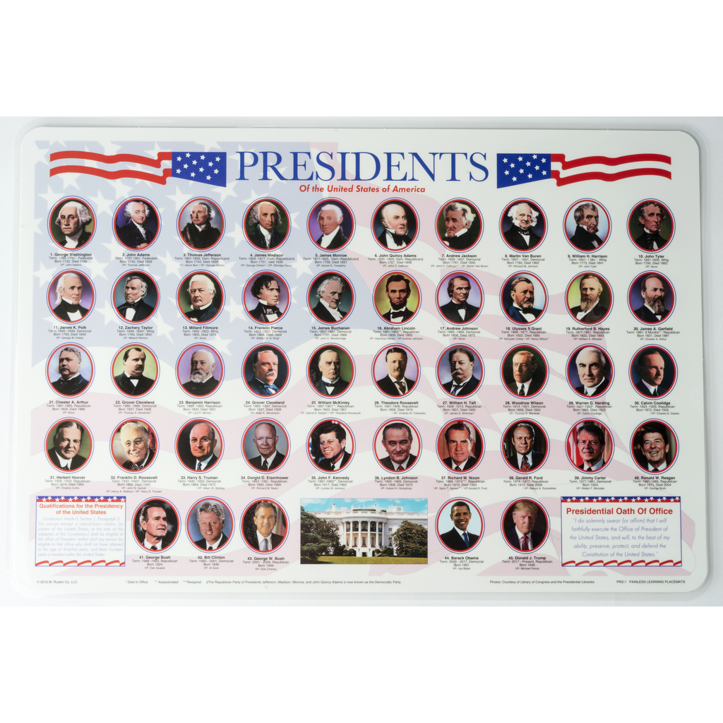 Just for Kids Presidents Placemat