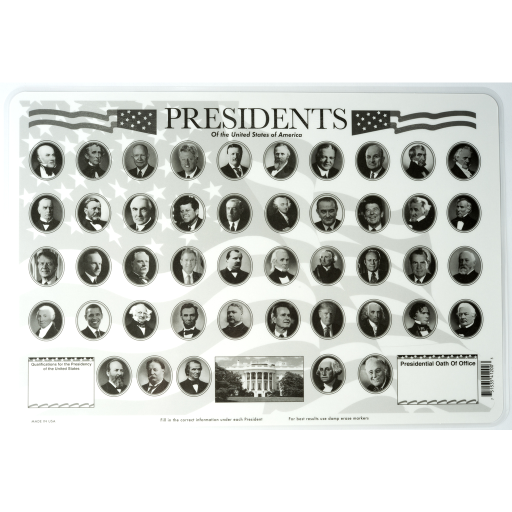 Just for Kids Presidents Placemat