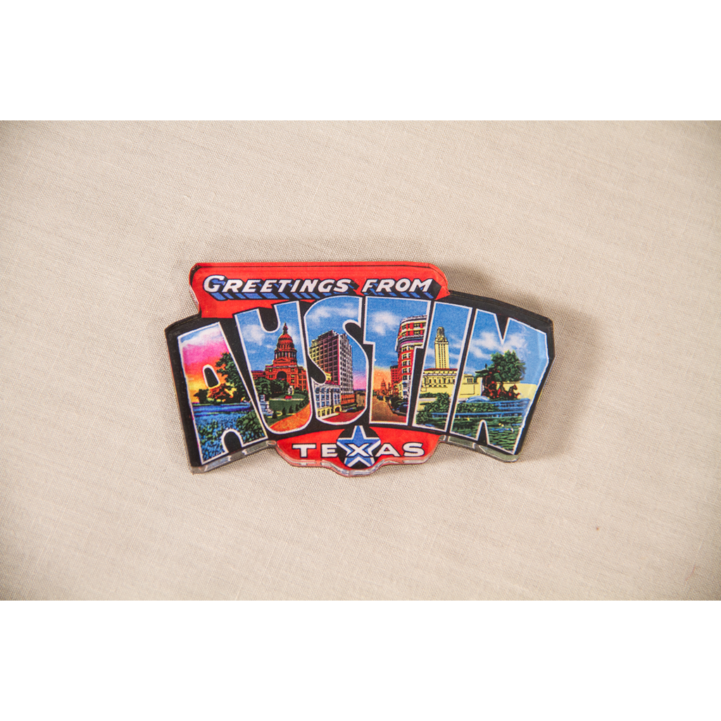 Austin & Texas "AUSTIN" Greetings Magnet