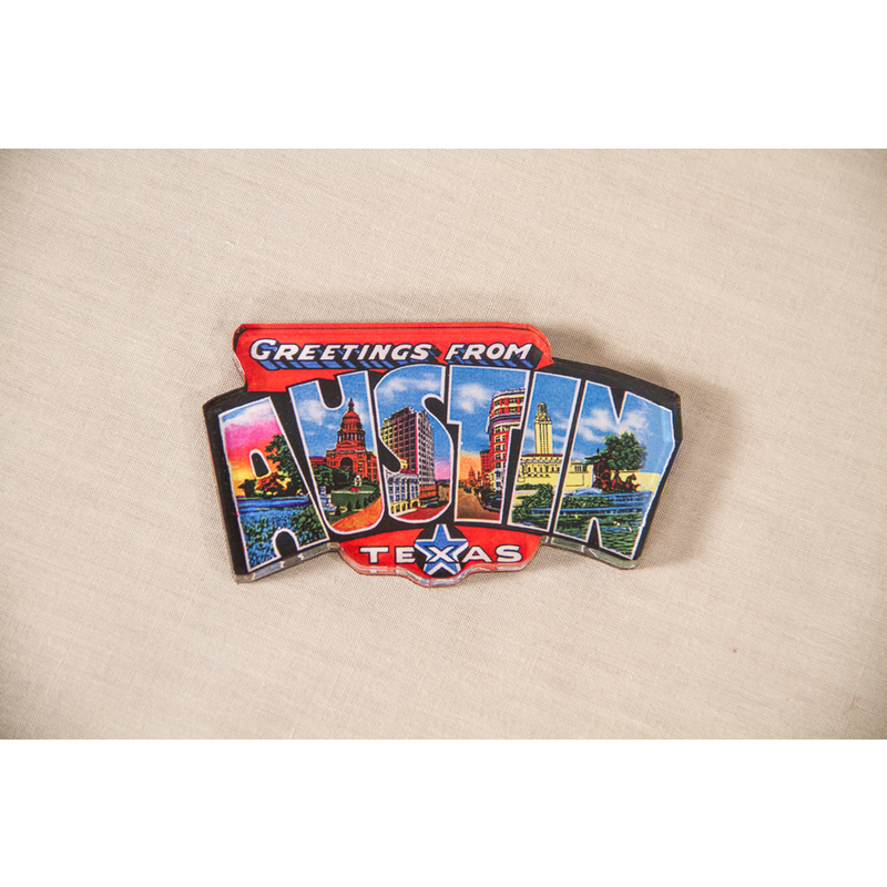Austin & Texas "AUSTIN" Greetings Magnet