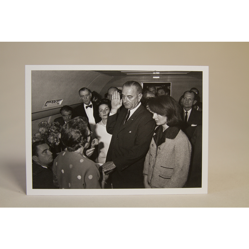 All the Way with LBJ LBJ 1963 Sworn in as President Postcard