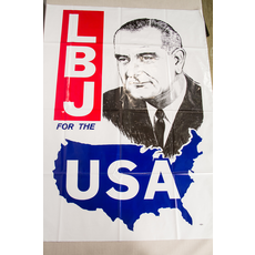 All the Way with LBJ Original LBJ Plastic 1964 Campaign Poster