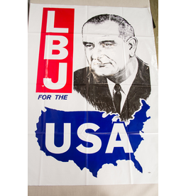 All the Way with LBJ Original LBJ Plastic 1964 Campaign Poster