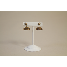 All the Way with LBJ Original 1964 Brass LBJ Hat Earrings