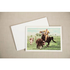 All the Way with LBJ LBJ Cattle Roping 1964 Democratic Victory Notecard