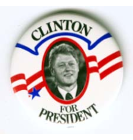 1996 Bill Clinton 3" "Re-Elect" Presidential Campaign Button xmas 