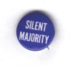 Nixon Silent Majority - original Anti Vietnam button