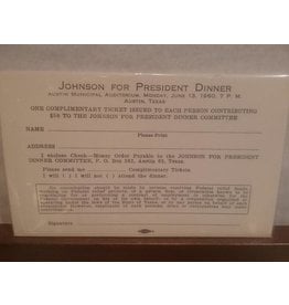 All the Way with LBJ Original Donation Request Form For Johnson For President Dinner - 1960