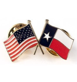 Americana Texas crossed USA Flag Lapel Pin