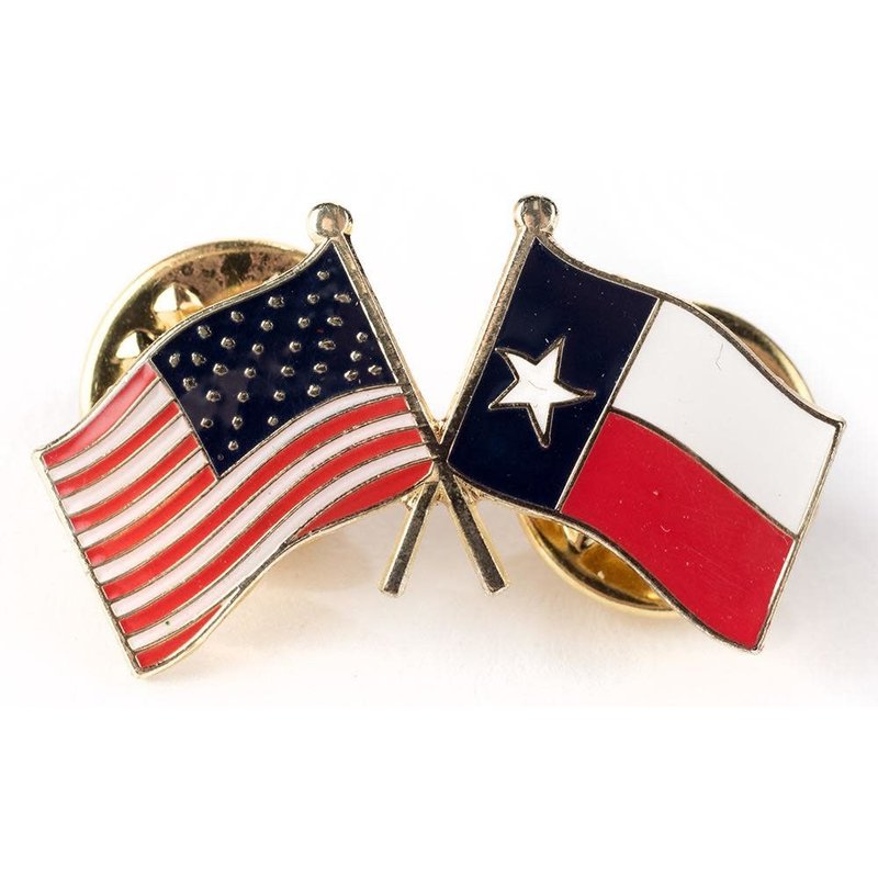 Americana Texas crossed USA Flag Lapel Pin