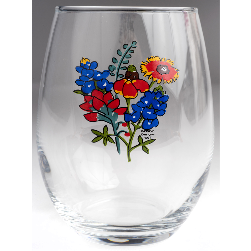 Lady Bird Johnson Wildflower Stemless Wine Glass