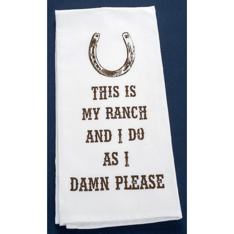 All the Way with LBJ Brown Ranch Tea Towel
