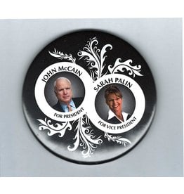 McCain Palin Black and White Leaf 3”