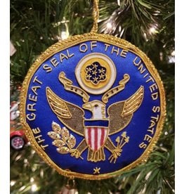 All the Way with LBJ Great Seal Satin Ornament w/LBJ Presidential Library