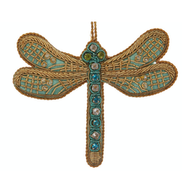 Lady Bird Johnson Dragonfly Turquoise Satin Ornament