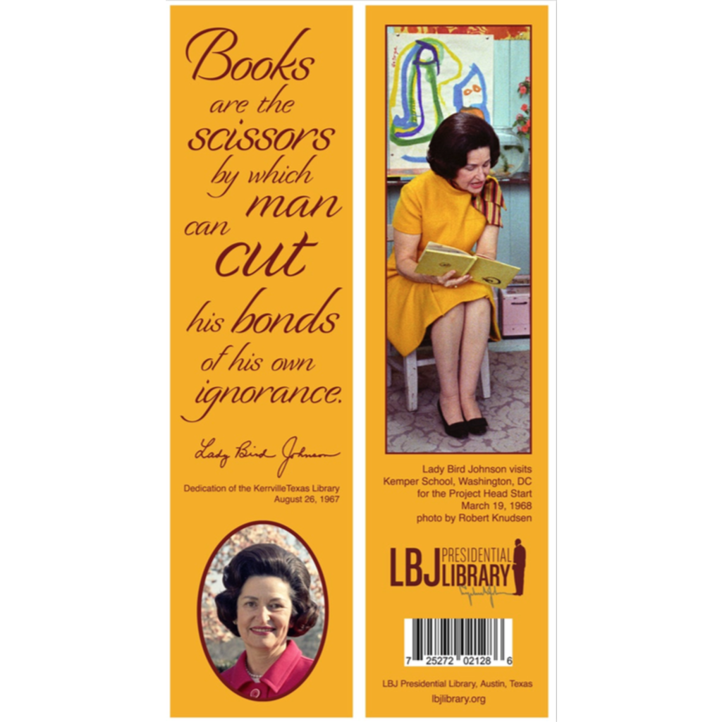 Lady Bird Johnson Books are the Scissors Bookmark