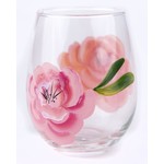 Lady Bird Johnson Roses Stemless Wine Glass