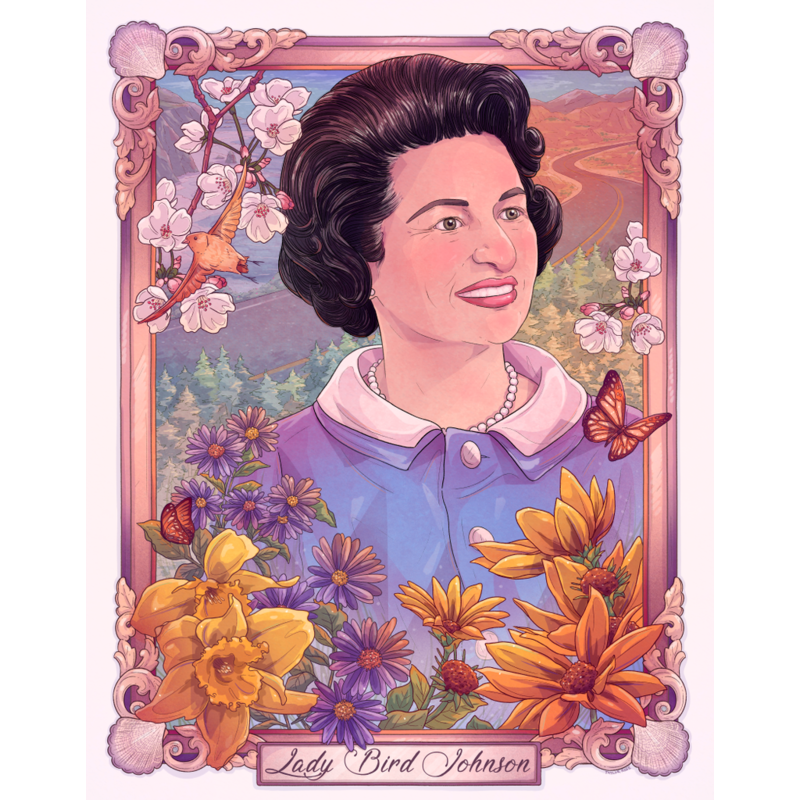 Sale sale-Where We All Meet-Lady Bird Johnson 8x10 print by Taylor Rose