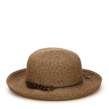 Sale sale-Kettle Brim Hat w/tortoise shell chain blk or nat