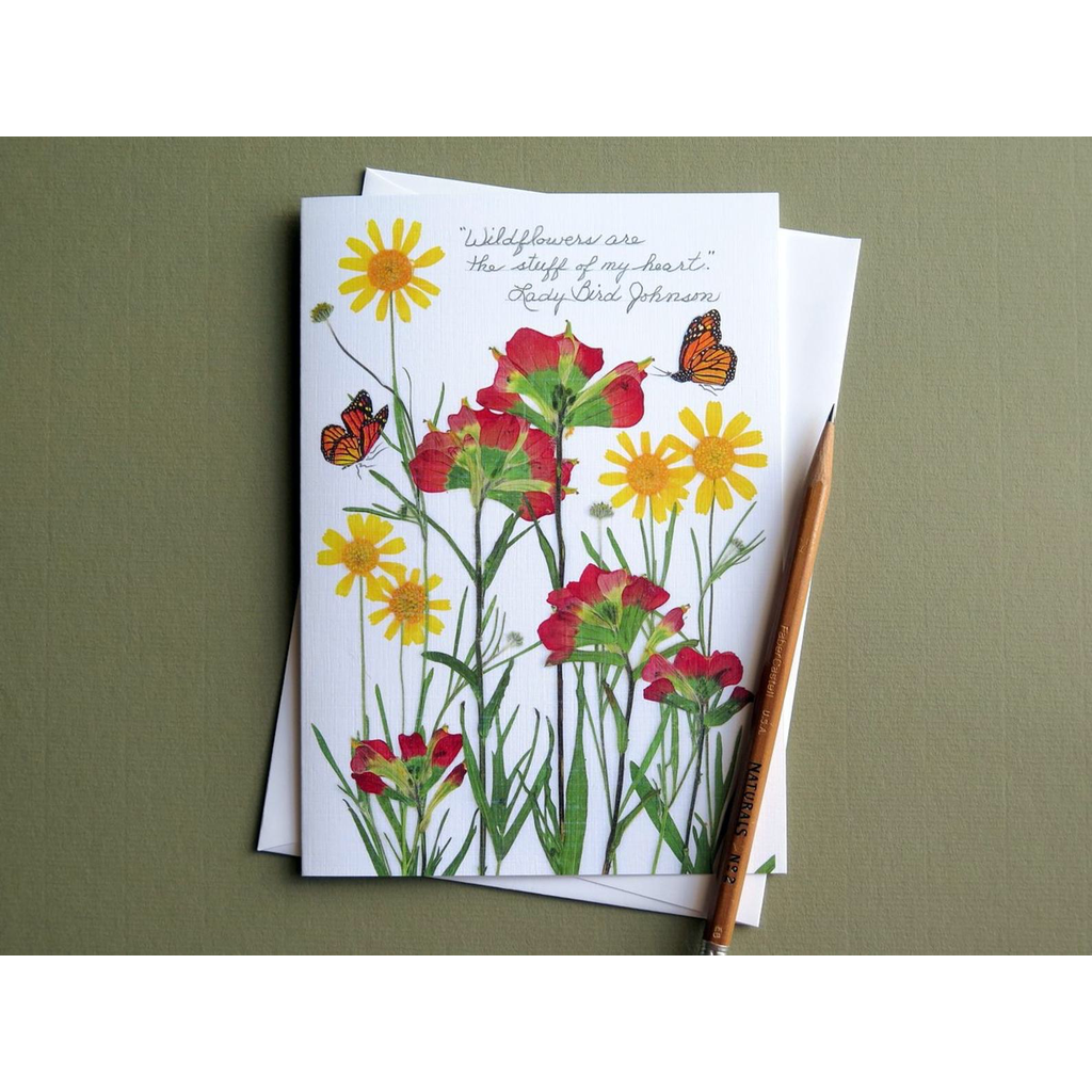 Lady Bird Johnson “Stuff of my heart” Lady Bird Johnson quote wildflower blank card