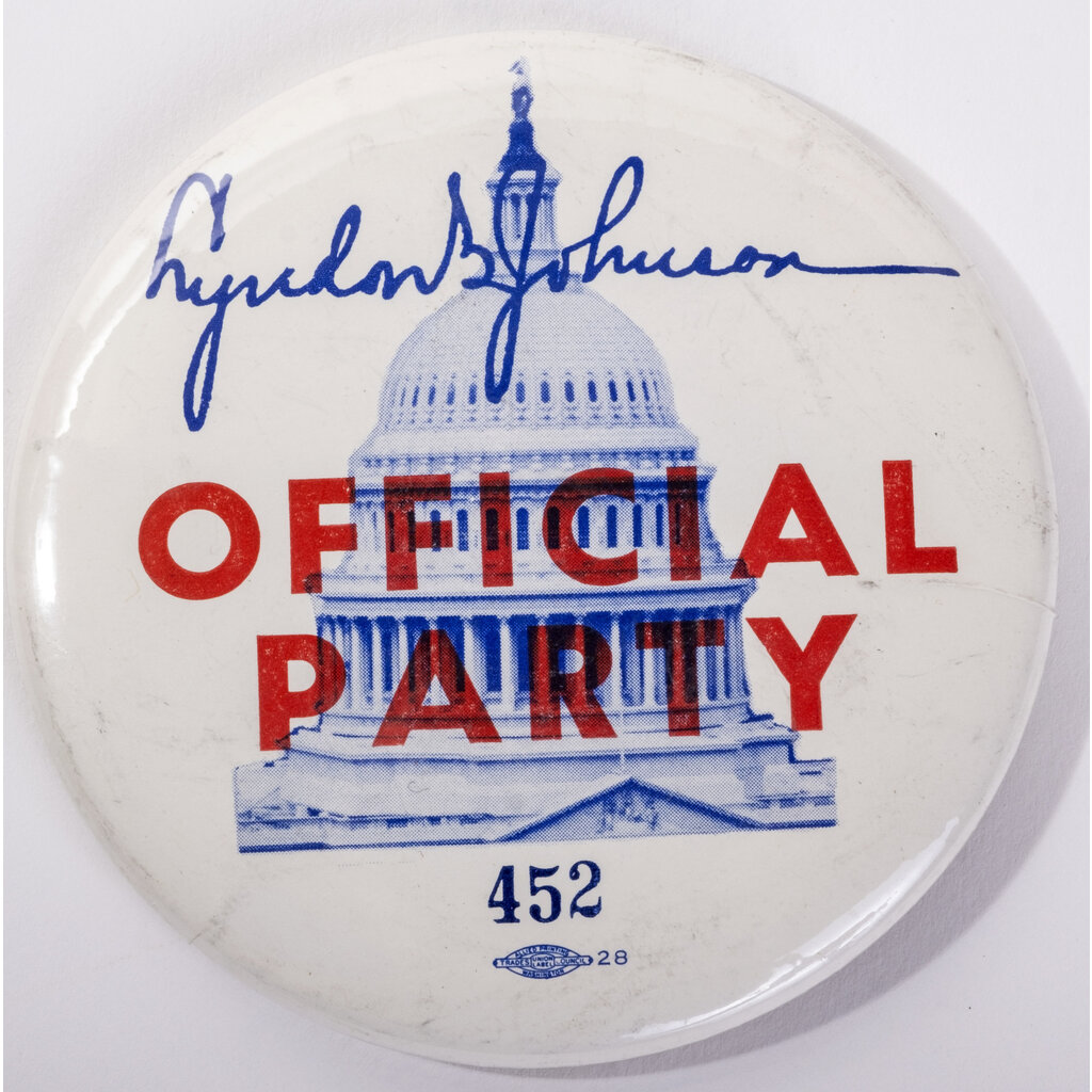 All the Way with LBJ LBJ Unique Inauguration Official Party 2 Button Set