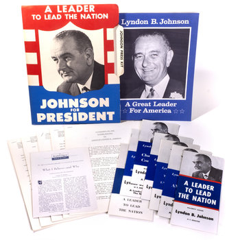 1964 Lyndon B Johnson Humphrey LBJ Presidential Campaign Bumper Sticker