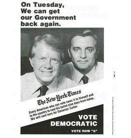 Carter Mondale 1976 New York Times Endorsement Flyer
