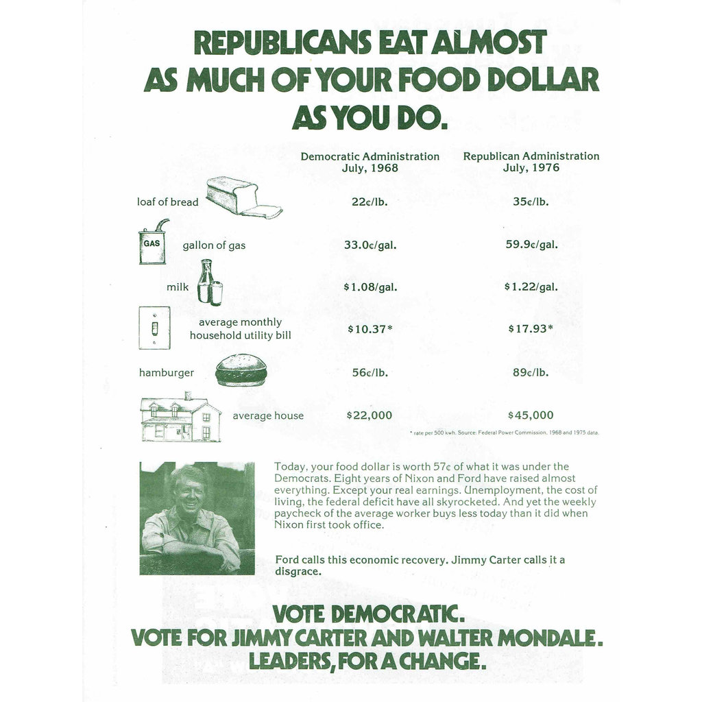 Carter Mondale 1976 New York Times Endorsement Flyer