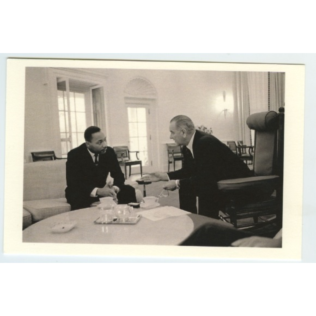 Civil Rights LBJ Meets MLK 1963 Postcard