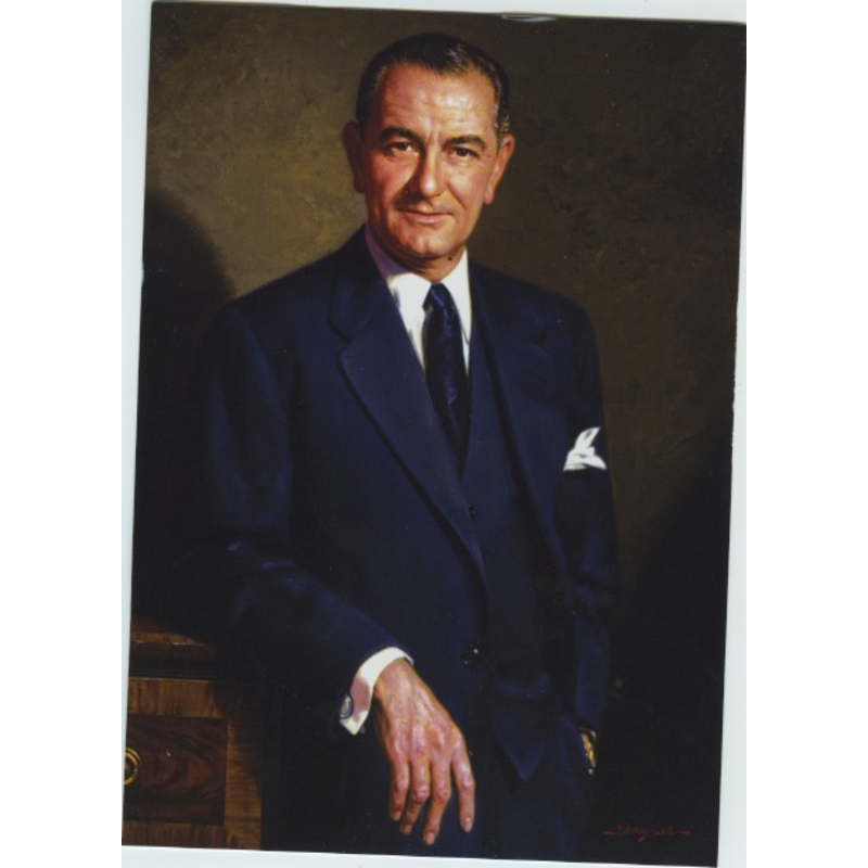 All the Way with LBJ LBJ Portrait by Wills Postcard