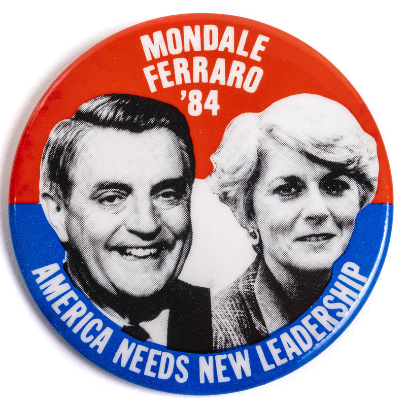 Mondale Ferraro ’84 America Needs New Leadership Campaign Button