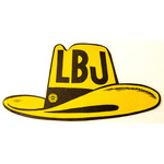 All the Way with LBJ LBJ Yellow Ten Gallon Hat Bumper Sticker