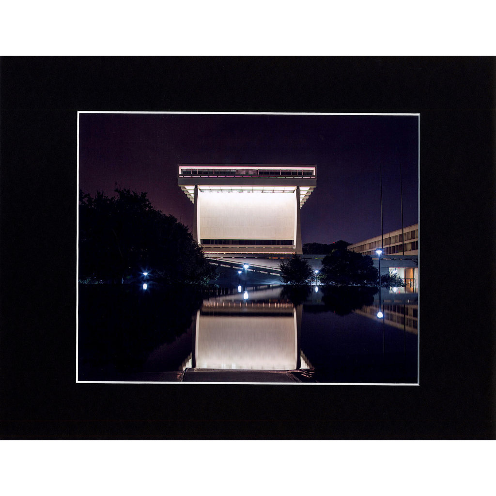 All the Way with LBJ LBJ Library Night Reflection Photo 8X10 Signed & Matted