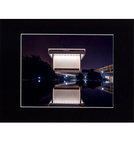 Sale LBJ Library Night Reflection Photo 8X10 Signed & Matted