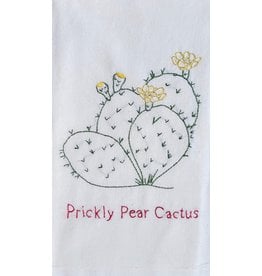 Austin & Texas Prickly Pear Cactus Embroidered Tea Towel