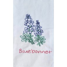 Austin & Texas Bluebonnet Embroidered Tea Towel