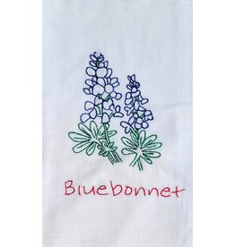 Austin & Texas Bluebonnet Embroidered Tea Towel