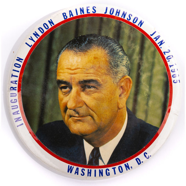 All the Way with LBJ Original Large 1965 LBJ Inauguration Button