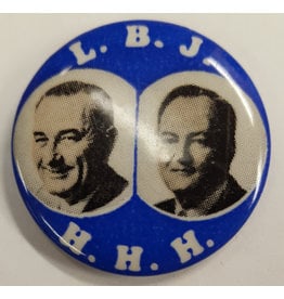 All the Way with LBJ LBJ HHH Photo Campaign Button