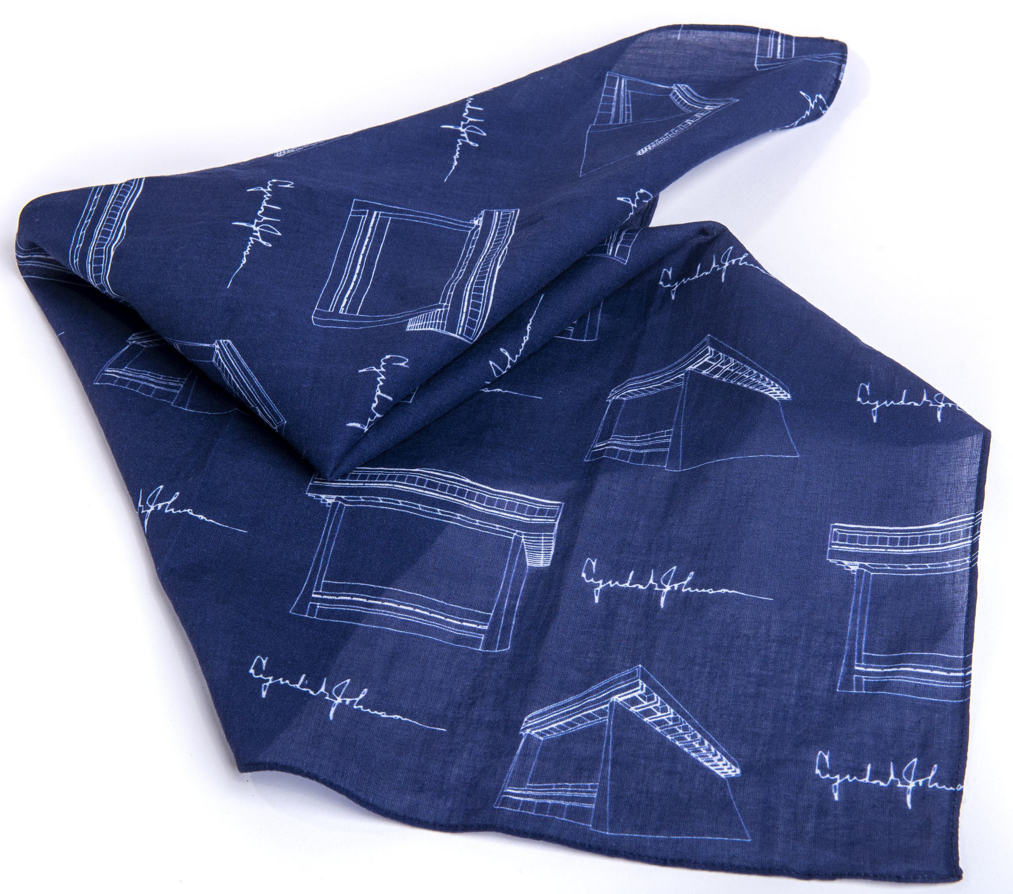 Navy Multiple Library Bandana 20x20 The Store at LBJ
