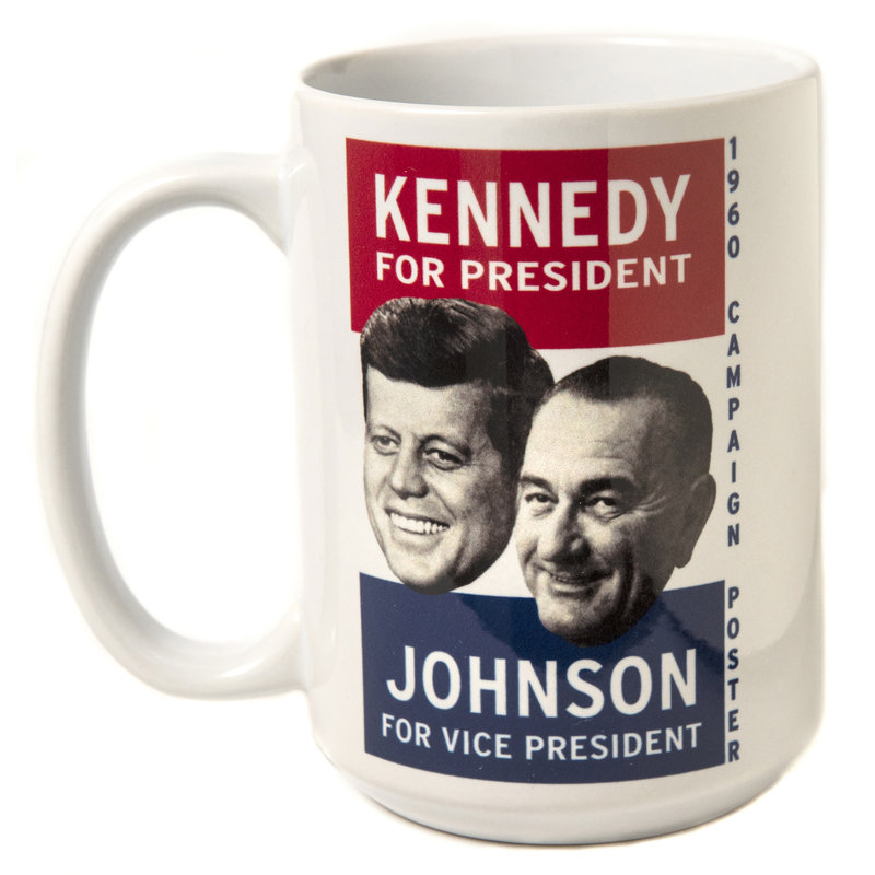 All the Way with LBJ Kennedy Johnson 1960 Campaign Poster Mug