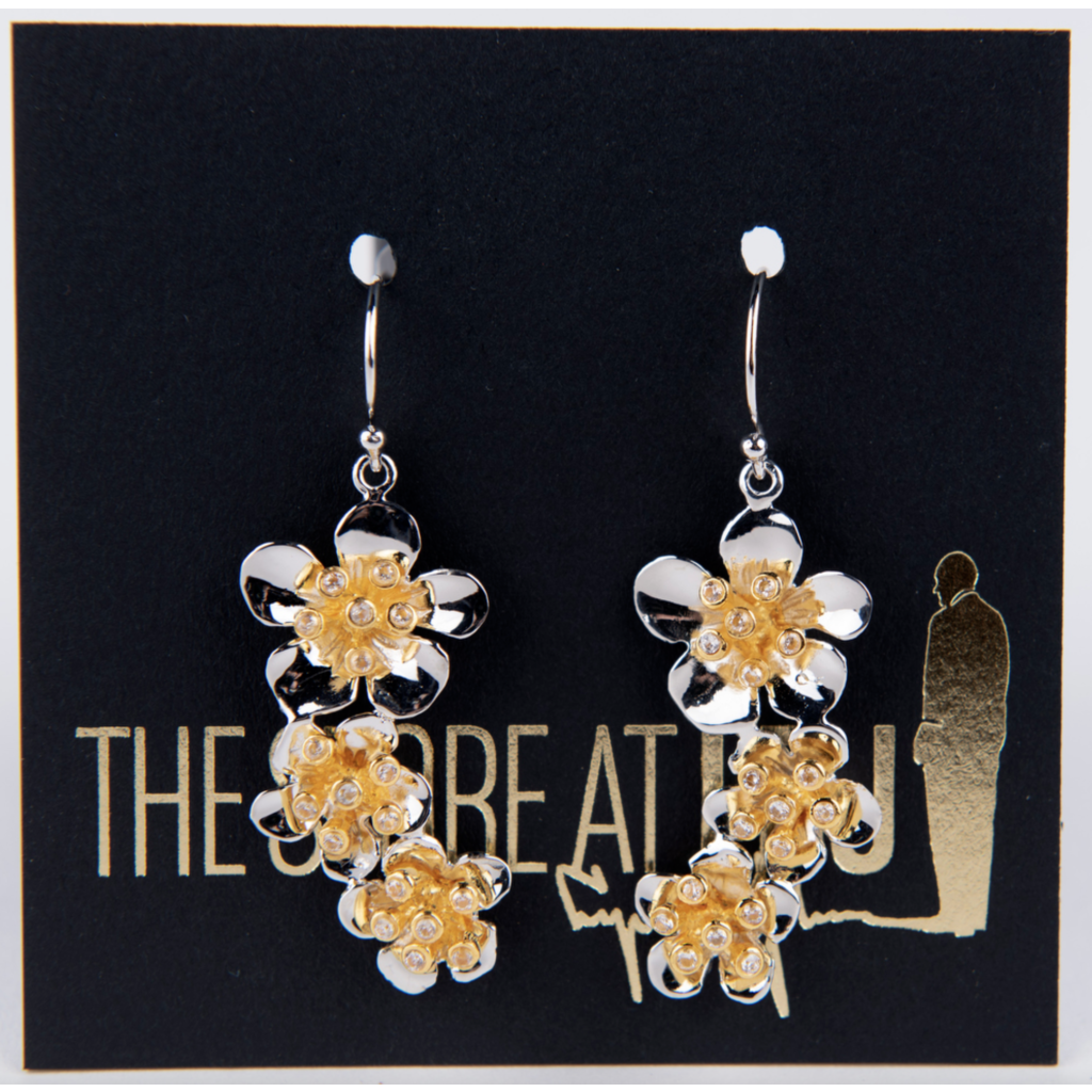 Sale sale-Cherry Blossom Triple Drop Earrings