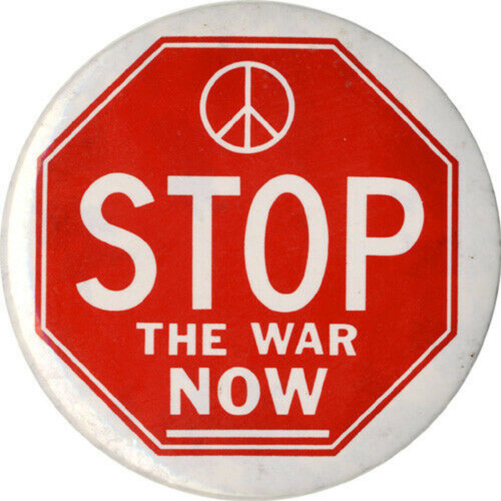 Stop The War Now - original anti vietnam button