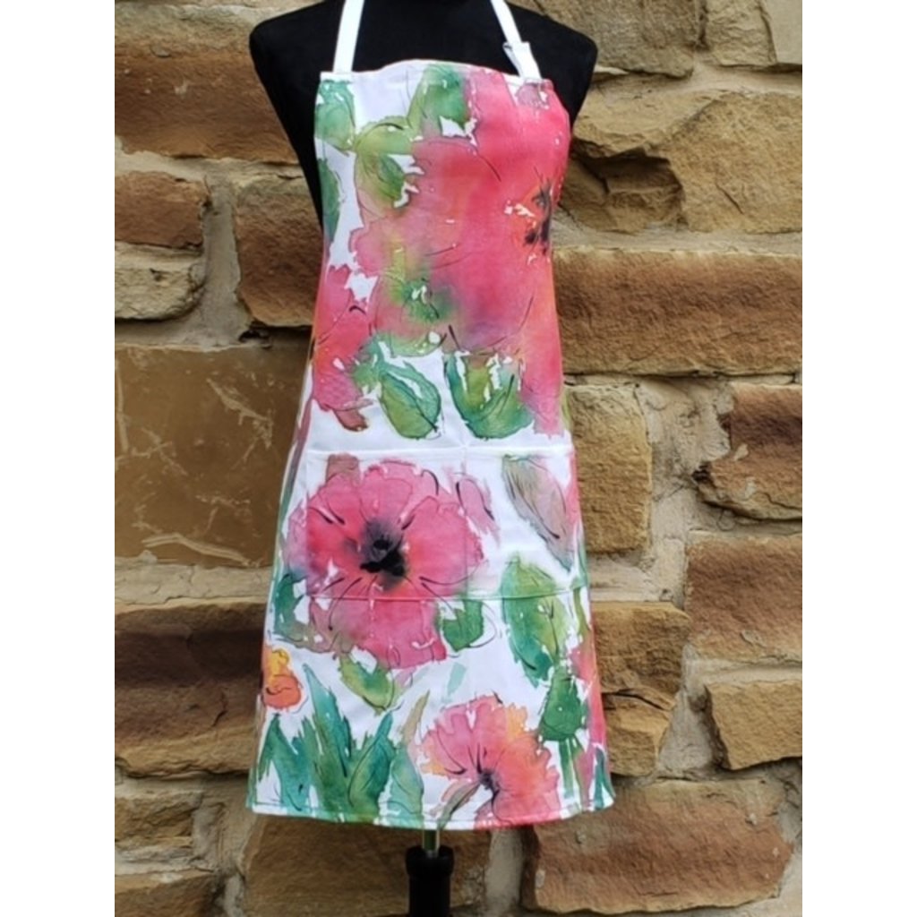 Lady Bird Johnson Apron Handpainted