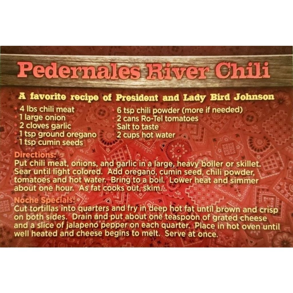 Lady Bird Johnson Lady Bird Johnson’s Chili Recipe Postcard