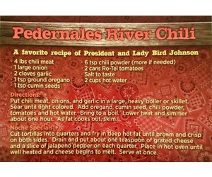 Lady Bird Johnson Lady Bird Johnsons Chili Recipe Postcard Lady Bird Johnson Lady Bird Johnsons Chili Recipe Postcard