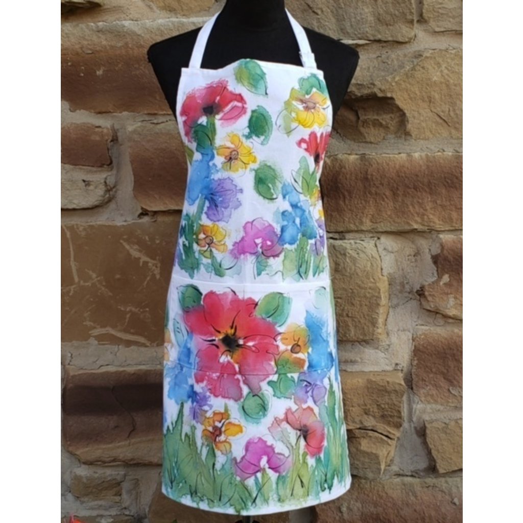 Lady Bird Johnson Apron Handpainted