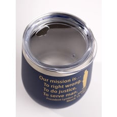 All the Way with LBJ "Our Mission..." Navy Wine Tumbler 12oz