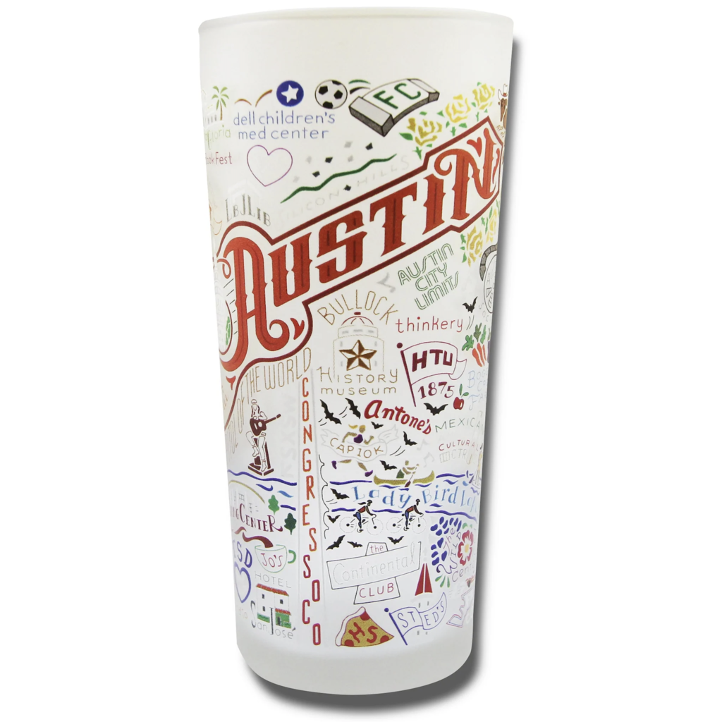 Austin & Texas Austin Frosted Glass