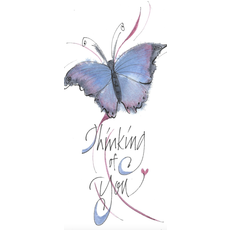 Lady Bird Johnson Thinking of You Butterfly Bookmark w/Tea